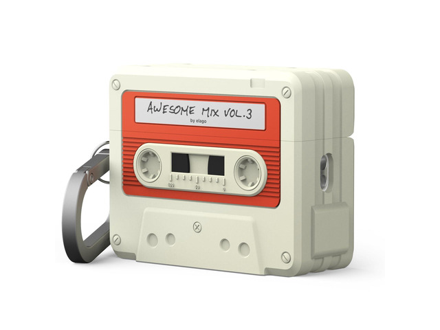 Cassette Tape Case for AirPods Pro 3 Carabiner Included, Supports Wireless Charging, Shock Resistant, Full Protection, Headphone Accessories...