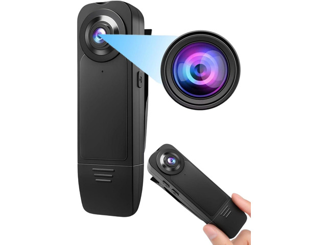 Mini Body Camera with Audio and Video Recording - 1080P HD Wearable Body Cam, Night Vision, Rechargeable Battery, Supports 256GB, Loop Recording &...