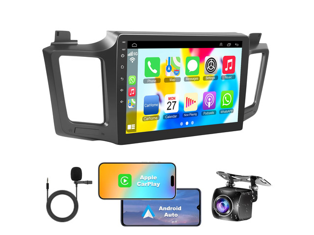 (8Core + 64GB) 10.1 Inch QLED Touch Screen Car Radio for Toyota RAV4 2013-2018 with Carplay and Android Auto,Android 15 RAV4 Stereo Support...