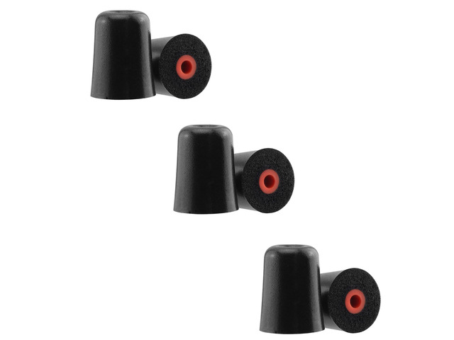 Foam Ear Tips for Walkers, ISOtunes, Westone, Shure, Plugfones Replacement Memory Foam Tips, Ultimate Comfort, 3 Pairs (Black, S)
