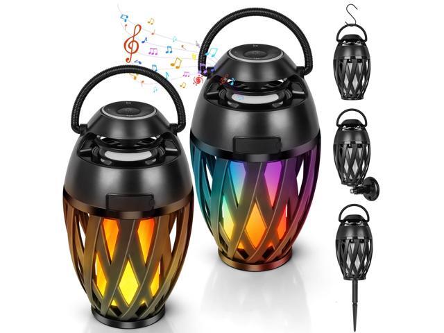 Flame Lamp Speaker, Outdoor Speakers with Multicolor Lights, Waterproof Torch Lantern Christmas Decorations for Patio/Pool/Camping Cool Gadgets...