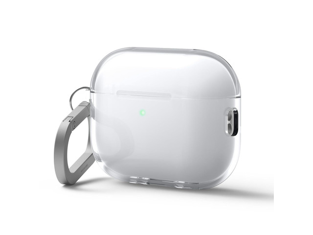 Clear Case for AirPods Pro 3 Carabiner Included, Reduced Yellowing, Shockproof, Full Protection, Soft TPU, Wireless Charging (Transparent)