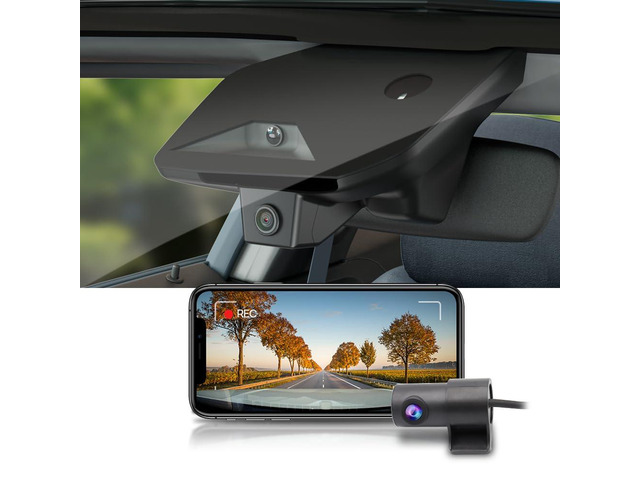 Front 4K+Rear 1080P 4K Dash Cam Adapts for Jeep Grand Cherokee 2023-2025 L 4XE (HD2-0513), Integrated OEM Look, Dual HD Video, WiFi & APP, Loop...