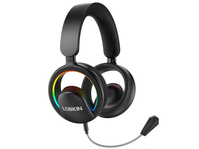 Open Ear Headphones, Bluetooth 6.0 Wireless Headset with Detachable Mic, Adjustable RGB Lights, Voice Assistant Comfortable Breathable Safe...