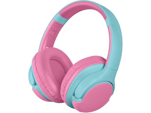 Kids Bluetooth Headphones, 40Hrs Play time, Kids Wireless Headphones Over Ear with 85dB/94dB Volume Limited - Pink