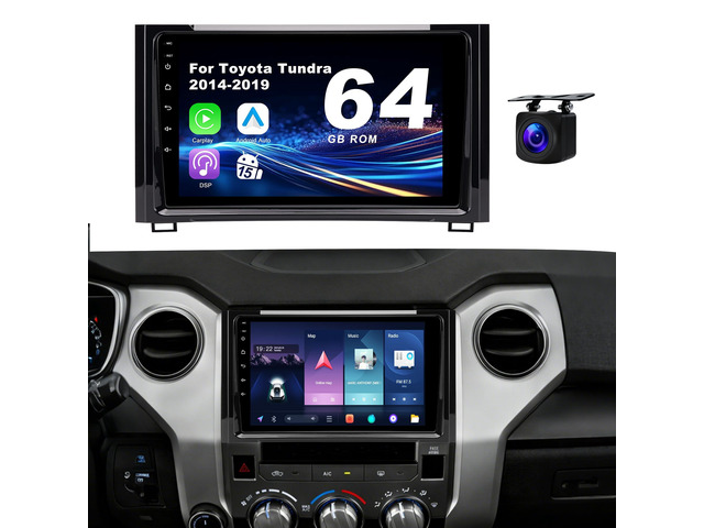 10.2'' 4GB & 64GB Plug & Play Car Radio for Toyota Tundra 2014-2019 Android 15 Head Unit Upgrade Wireless CarPlay & Android Auto, WiFi 6,...