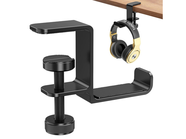 Headphone Hanger Holder Stand-Under Desk Headphone Hanger Headset Hook Holder Space-Saving Aluminum Stand with Universal Fit for Gaming PC...