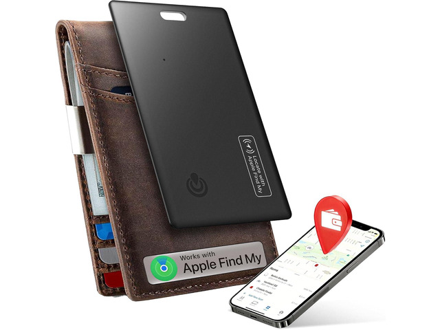 [Apple MFi Certified] (iOS Only) Wallet Tracker Card,Air-Tag Wallet Card,Find My Trarcking Card,Waterproof Design,Item Locator for Wallet,Keys,...