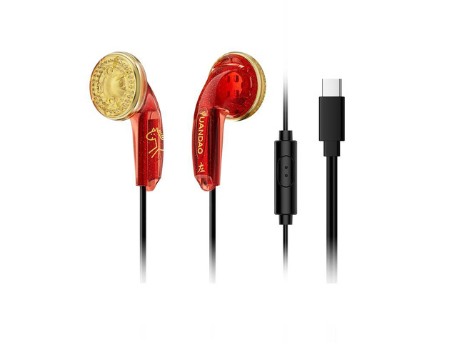 10th Anniv Flat Earbuds,15.4mm DD,Type-C HiFi IEM Red with Mic 15.4mm N52 dynamic driver, balanced HiFi; built-in DAC & APP DSP EQ; transparent...