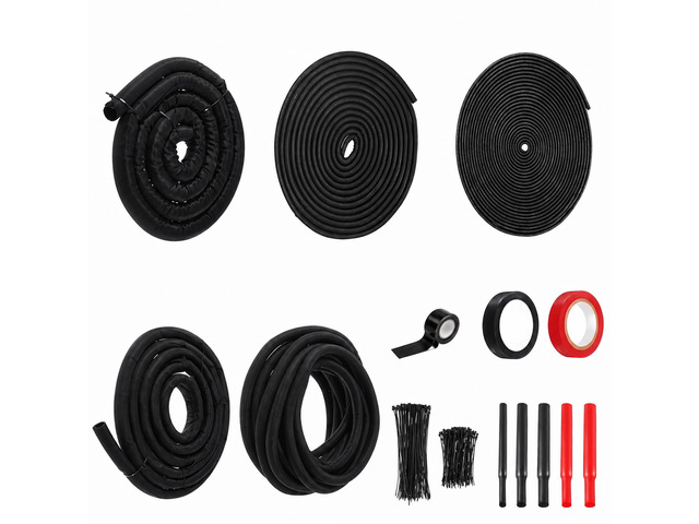 Split Wire Loom Kit, Wiring Harness Protection with Heat Shrink Tubing Master Wire Loom Kit with Split Loom, Heat Shrink Tubing & Braided...