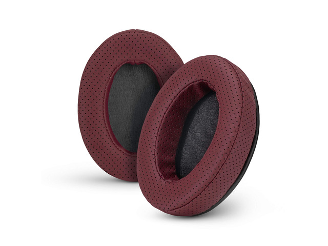 Replacement Memory Foam Earpads - Suitable for Many Other Large Over The Ear Headphones - AKG, HifiMan, ATH, Philips, Fostex (Perforated Red)