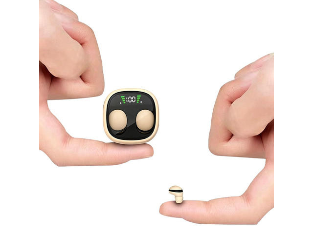 Skintone Nude Small Mini Invisible Earbuds Wireless Bluetooth Ear Buds for Small Ears Canals Women Kids, Skin Color Tiny Smallest Micro Discreet...
