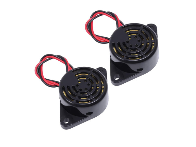 2 PCS Piezo Buzzer, Icstation Buzzer Alarm 12V Electronic Beep Buzzer 100dB Piezo Alarm Siren Continous Sound for Motorcycle Golf Cart Vehicles Car...
