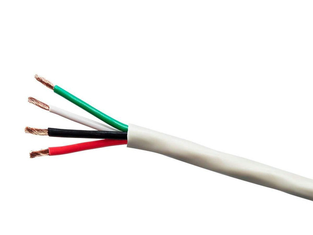 4 Conductor Speaker Wire - Burial Rated Outdoor Compatible Water Resistant Jacket With Color Coded 100% Pure Bare Oxygen-Free Copper Conductors,...