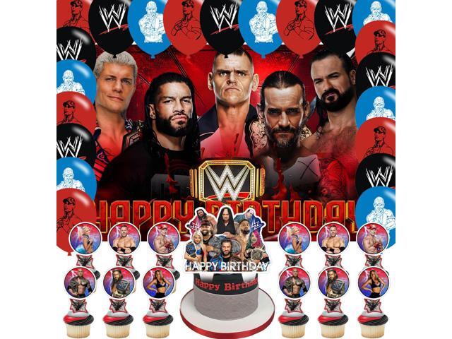 Wrestling Birthday Backdrop,Wrestling Boxing Match Poster for Boxing Party Decorations Cartoon Birthday Supplies Background Studio Shoot Photo Props