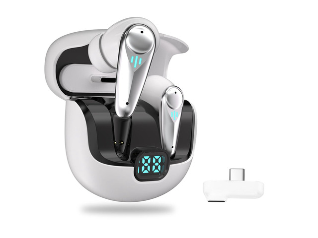 2.4GHZ Wireless Gaming Earbuds,30MS Low-Latency,Bluetooth 5.4,with ANC Active Noise Cancelling,USB-C Dongle Included-Compatible with Meta Quest...