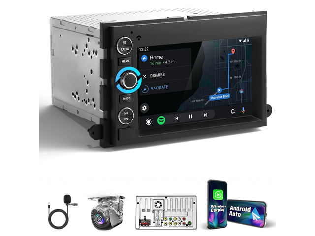 Car Stereo for Ford F150/F250/F350 Radio Upgrade 2004-2016, 7 inch Touch Screen Car Stereo with Wireless & Wired CarPlay Andriod Auto, Bluetooth...