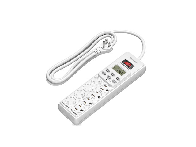 8 Outlet Power Strip with Timer, 6FT Cord for Bearded Dragon Tank 4 Timed & 4 Always On, 14/3 AWG,15A Indoor Digital Outlet for Reptile...