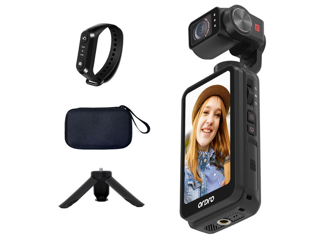 M5 3-Axis Stabilized Pocket Camera, 5K/4K Video, 48MP Still, Night Vision, 3.5' Touch Flip Screen, Face Follow, 1/2.5' Sensor, YouTube Content...