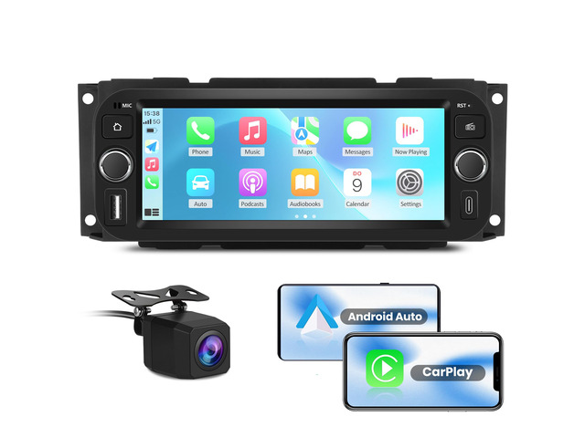 4Core 64GB ROM Car Radio Stereo for Dodge RAM 1500/2500/3500 2002-2006 Jeep Wrangler 2003-2006 Grand Cherokee Chrysler 300 with Android 13 Wireless...