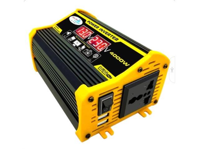 High-Power Peak 4000W DC to AC Power Inverter 12V to 110V/220V Converter with Dual USB Ports, Universal AC Outlet, LED Display for Cars, Trucks,...