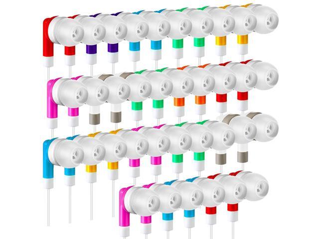50 Pack Earbuds Bulk for Classroom Kids Wire Earphones Students Ear Buds Set Stereo Headphones for Kids Adults Schools Libraries, 3.5 MM Audio Jack...