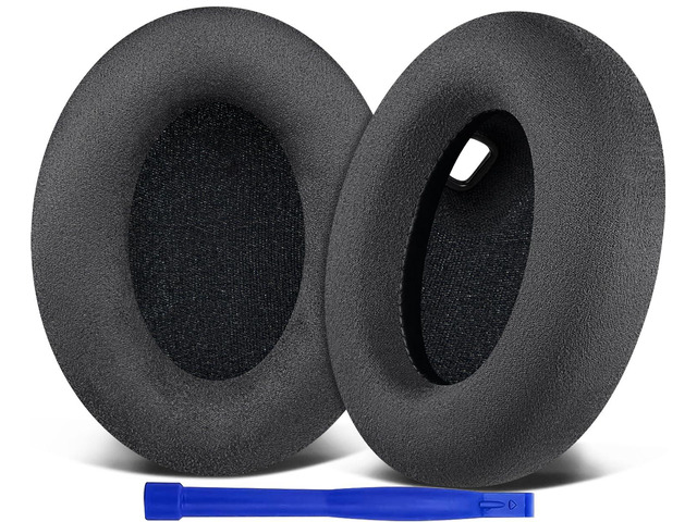 Micro Suede Earpads for Sony WH-1000XM4 Headphones, Ear Pads Cushions with Noise Isolation Foam, Added Thickness, Without Affecting Sensor - Black