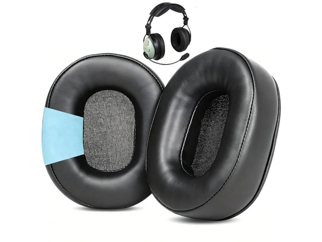 Ear Pads Cushion Replacement for David Clark DC ONE-X Pilot Headphones Earpads Cushion Upgrade Thicker Earpads,Memory Foam,Protein Leather,Black