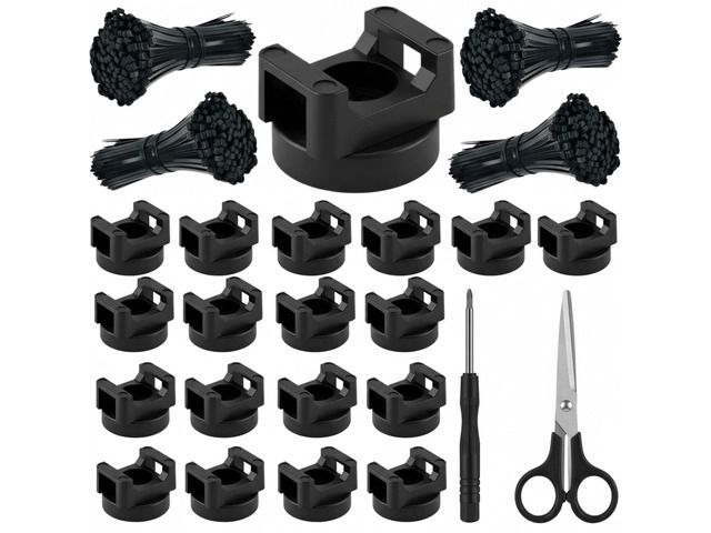 Magnetic Zip Tie Mounts, 26 Pack Magnetic Cable Tie Mounts with 200 Zip Ties, Rotating No-Drill Cable Management Organizer for Server Rack,...