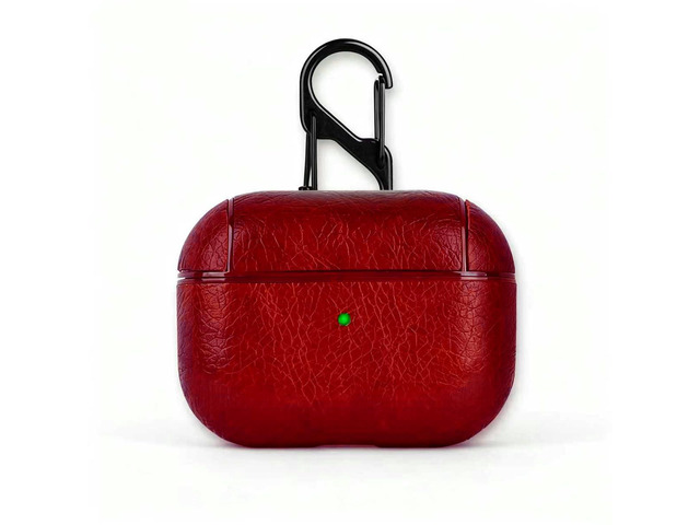 for AirPods Pro 3 Case Leather, PU Leather Protective Cover for AirPods Pro 3rd Gen One-Piece Full Body Bumper Case with Hanging Hook, Front LED...