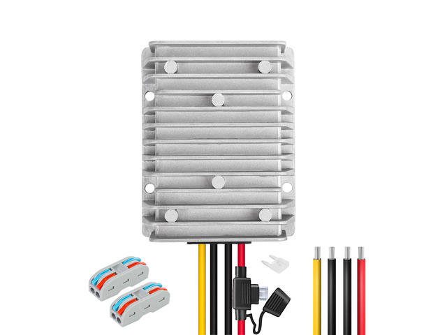 24V 36V 48V to 12V 30A 360W Converter Step Down Voltage Reducer with Fuse and Connectors DC to DC Buck Converter 12V Golf Cart Voltage Regulator...