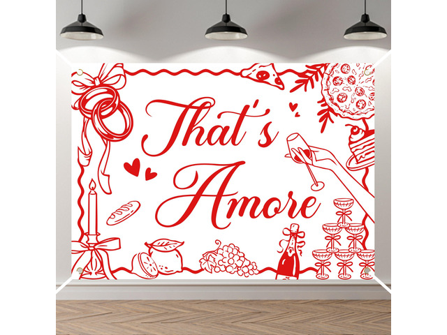 That's Amore Backdrop Thats Amore Party Decorations Italian Themed Wedding Bridal Shower Bachelorette Party Decoration Supplies Red 7x5ft