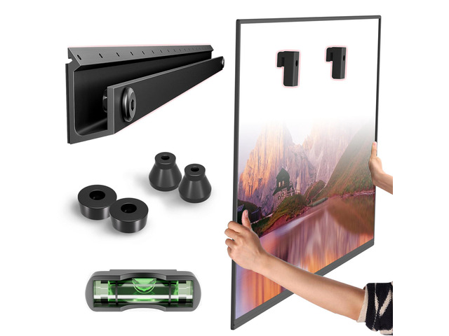 No Stud TV Wall Mount, Studless Drywall TV Bracket for 22'55', Up 100lbs No Drill TVs Hanger, Tilt 5Â°, Fits VESA 100x100 - 400x400, No Tools Easy...