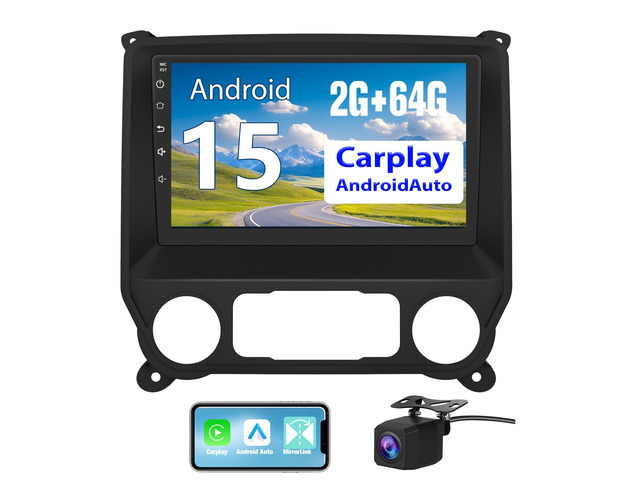 Car Radio for Chevrolet Chevy Silverado Sierra 2014 2015 2016 2017 2018, 10.1 Inch with CarPlay Android Auto, Bluetooth 5.0, GPS Navigation, DSP,...