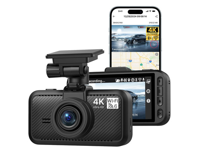 S1 E 4K Dash Cam Front - 2160P UHD Car Dashboard Camera with 3' IPS Built-in WiFi, GPS Tracking, Smart App Control, WDR Night Vision, 24H Parking...