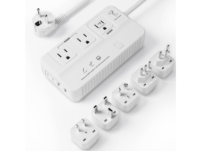 220v to 110v Travel Voltage Converter: International Universal Power Plug Adapter Outlet Converters US to Europe - High Power Hair Dryer Dual...