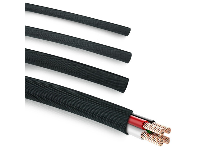 300 Inch Self-Wrapping Split Braided Sleeve Cable Management,Automotive Wire Loom Cord Covers,Harness Wires Cord Protectors,Wire Loom Tubing Cable...