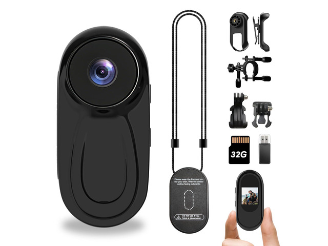Mini Body Camera 1080P HD Thumb POV Wearable Action Body Cam Hand Free Vlogging Cameras Worn Small Camcorder with Magnetic Clip for Travel Cycling...