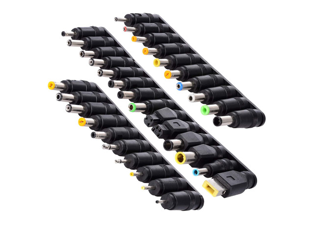 34pcs Universal Laptop DC Plug Set, Adapter Jack Tips Fits Lenovo, Toshiba, Dell, HP, Asus, Most Laptops, Input DC Plug Set, Notebook Power...