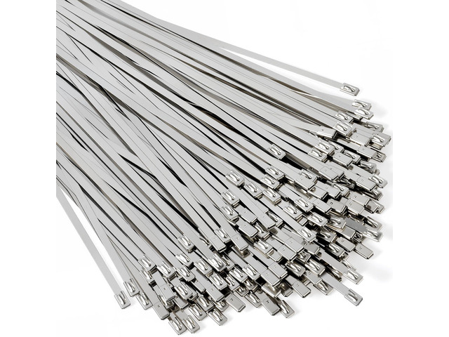 304 Stainless Steel Cable Ties, 200 Pack 11.8 Inch Metal Zip Ties Self-Locking Metal Fasteners with Up to 198 lb Strength, -170°F to 1000°F Range...