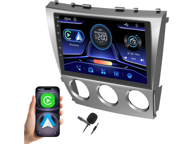 Car Radio Stereo for Toyota Camry 2006-2011 with Manual AC (Without JBL Sound System), Support Wireless Carplay/Android Auto/Mirrorlink, 10 Inch...