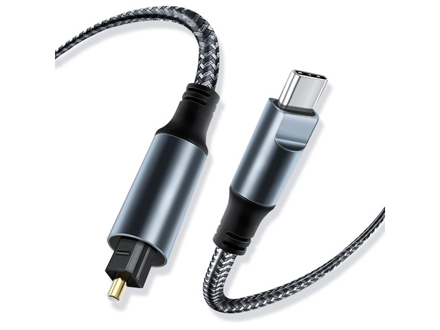 Braided USB C to Optical Audio Cable 3Ft Unidirectional USB C to Toslink Optical for TV/Soundbar, Sony PS5,Speakers & Home Theater Systems