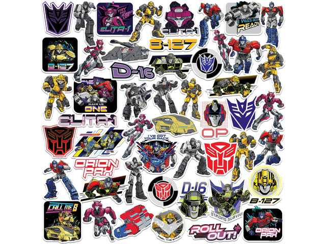 Transformers ONE Vinyl L Deluxe Stickers Variety, Indoor/Outdoor, Set of 50
