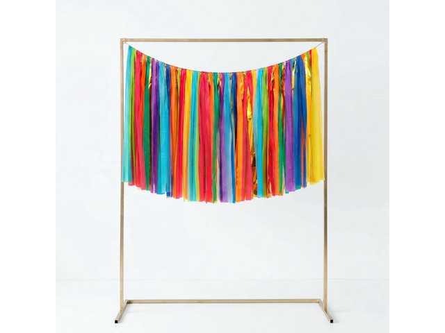 5ft Extra Large Colorful Streamer Fringe Party Backdrop 5ft Ready to Hang Vibrant Festive Rain Curtains for Birthday, Fiesta Party Decorations,...