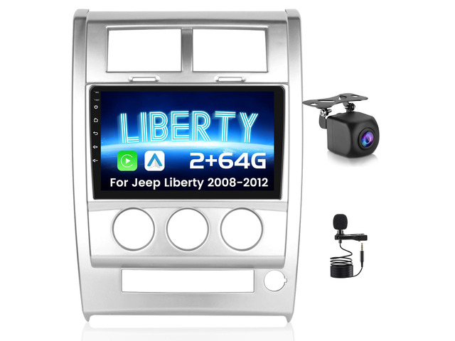 [DSP & EQ] 2+64G 10.1 inch Car Radio for Jeep Liberty 2008-2012 IPS Touch Screen Wireless Carplay Android Auto Bluetooth5.0 GPS Navigation FM RDS...