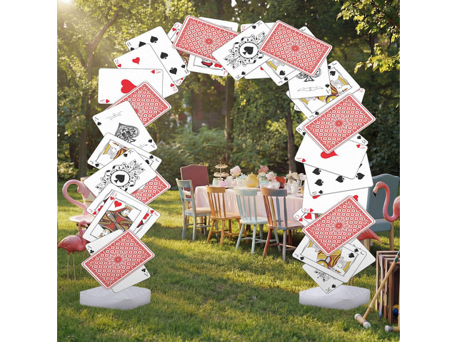 Wonderland Tea Party Decoration 10 x 9 ft Tall Adjustable Poker Arch Stand with Water Fillable Base Wonderland Photo Props Decoration for Birthday...