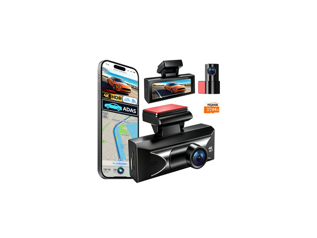 4K Dash Cam Front and Rear,HDR Night Vision 24H Parking Mode G Sensor ADAS 2.5k Rear Camera, 5.8GHz Wi-Fi DashCam, 3' IPS Dash Camera for Cars...