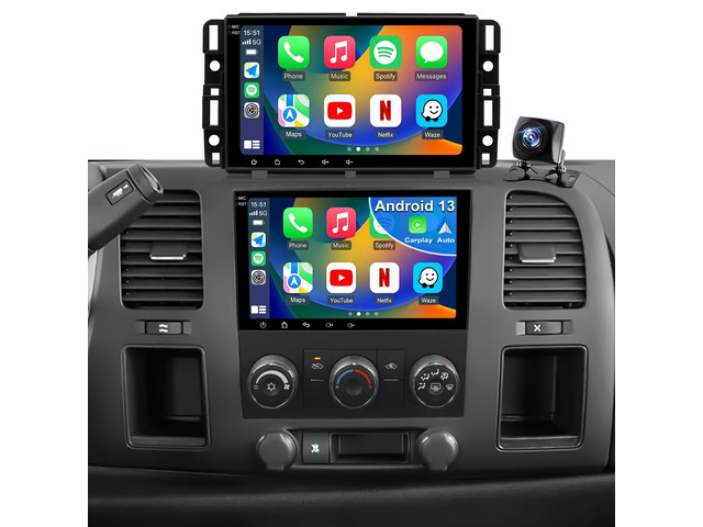 5GWiFi Upgrade Radio for Chevy Silverado 1500 GMC Sierra 1500 2007-2013, Yukon Tahoe 2007-2014, Acadia 2007-2012, Savana Hummer H2 Equinox 8inch...