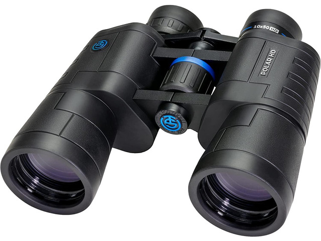 TSO Polar HD 10x50 Binoculars for Adults, Porro Prism, HD Glass, Rainproof, Long Eye Relief for Bird Watching & Wildlife Viewing