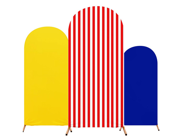 3 Pcs Carnival Party Backdrop Decorations Set Arch Covers Spandex Circus Backdrop Stand 4ft, 5ft, 6ft for Birthday Wedding Photo Props Cosplay Baby...
